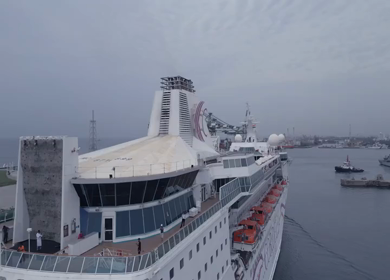 20th August 2026 : Aerial View of Chennai Port with Cruise Ship Tamil Nadu India