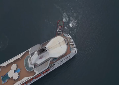 Aerial View of Chennai Port with Cruise Ship Tamil Nadu India