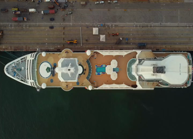 Aerial View of Chennai Port with Cruise Ship Tamil Nadu India
