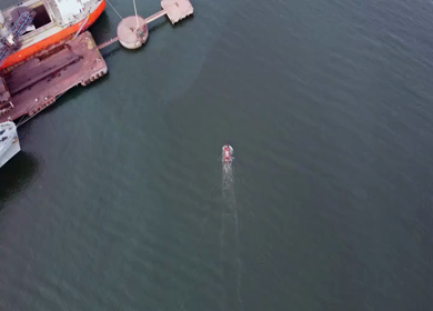 Aerial View of Chennai Port with Cruise Ship Tamil Nadu India