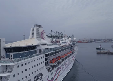 20th August 2026 : Aerial View of Chennai Port with Cruise Ship Tamil Nadu India