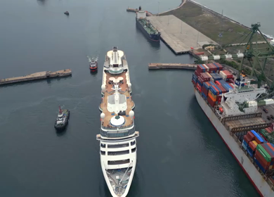 20th August 2026 : Aerial View of Chennai Port with Cruise Ship Tamil Nadu India