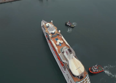 20th August 2026 : Aerial View of Chennai Port with Cruise Ship Tamil Nadu India