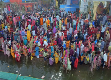 26th October 2025 : Aerial View of Chhath Puja Celebration in Bhopal, India
