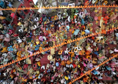 Aerial View of Chhath Puja Celebration in Bhopal, India