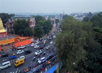Aerial View of Chhath Puja Celebration in Bhopal, India
