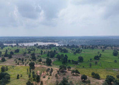 Aerial View of Chitrakote Waterfalls Chhattisgarh India