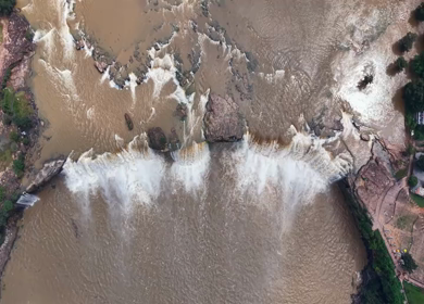 Aerial View of Chitrakote Waterfalls Chhattisgarh India