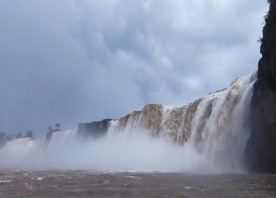 Aerial View of Chitrakote Waterfalls Chhattisgarh India