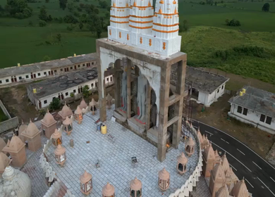 Aerial View of Choubeesee Jain Temple Chanderi Madhya Pradesh