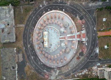 Aerial View of Choubeesee Jain Temple Chanderi Madhya Pradesh