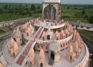 Aerial View of Choubeesee Jain Temple Chanderi Madhya Pradesh