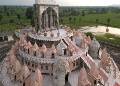 Aerial View of Choubeesee Jain Temple Chanderi Madhya Pradesh