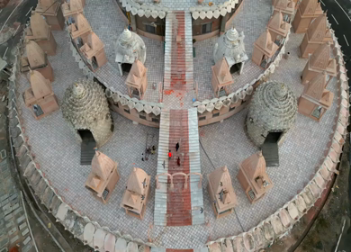 Aerial View of Choubeesee Jain Temple Chanderi Madhya Pradesh