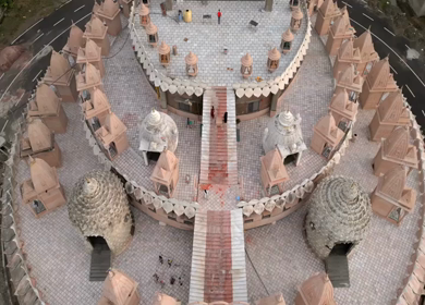 Aerial View of Choubeesee Jain Temple Chanderi Madhya Pradesh