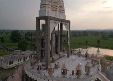 Aerial View of Choubeesee Jain Temple Chanderi Madhya Pradesh