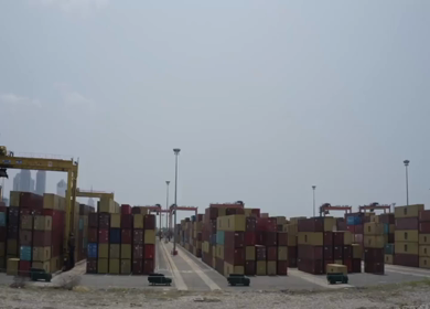 Aerial View of Colombo Port Container Terminal and Cargo Ship Sri Lanka