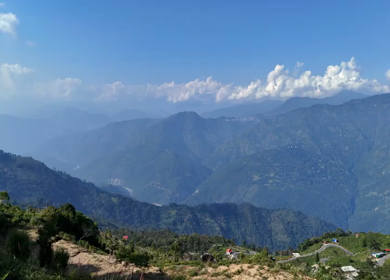 Aerial View of Darjeeling Hill Town with Batasia and Misty Himalayan Landscape