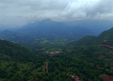 Aerial View of Densely Forested Mountain Ranges in Andhra Pradesh