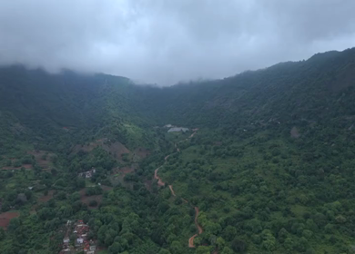 Aerial View of Densely Forested Mountain Ranges in Andhra Pradesh