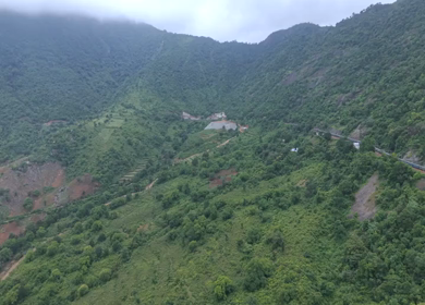 Aerial View of Densely Forested Mountain Ranges in Andhra Pradesh