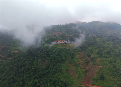 Aerial View of Densely Forested Mountain Ranges in Andhra Pradesh