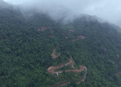 Aerial View of Densely Forested Mountain Ranges in Andhra Pradesh