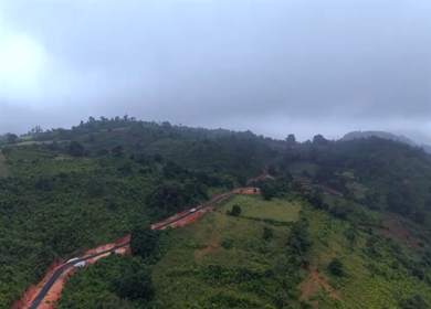 Aerial View of Densely Forested Mountain Ranges in Andhra Pradesh