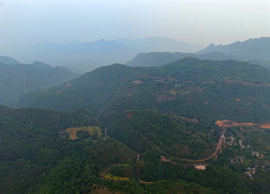Aerial View of Densely Forested Mountain Ranges in Andhra Pradesh