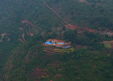 Aerial View of Densely Forested Mountain Ranges in Andhra Pradesh