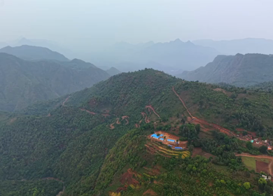 Aerial View of Densely Forested Mountain Ranges in Andhra Pradesh