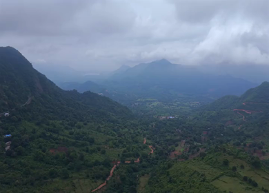 Aerial View of Densely Forested Mountain Ranges in Andhra Pradesh