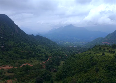 Aerial View of Densely Forested Mountain Ranges in Andhra Pradesh