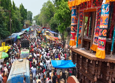 27th April 2026 : Aerial View of Devotee Performing Alagu Kuthu Ritual During Festival in Sivaganga India