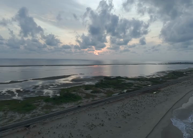 Aerial View of Dhanushkodi Coastal Road in Tamil Nadu India