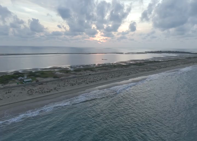 Aerial View of Dhanushkodi Coastal Road in Tamil Nadu India
