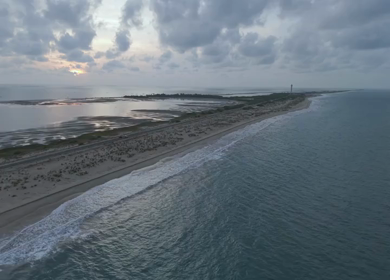 Aerial View of Dhanushkodi Coastal Road in Tamil Nadu India