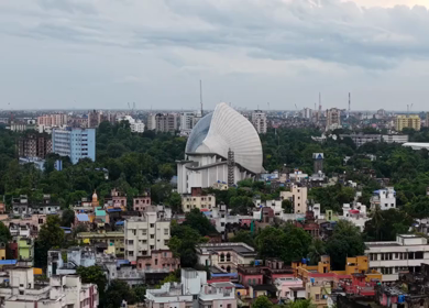 Aerial View of Dhono Dhanyo Auditorium in Kolkata