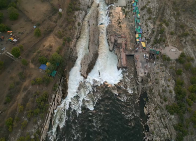 Aerial View of Dhuandhar Falls Viewpoint, Bhedaghat, Jabalpur, India