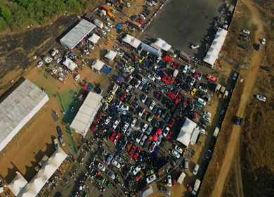 Aerial View of Drift Event at Aamby Valley Air Strip, Lonavala, Maharashtra