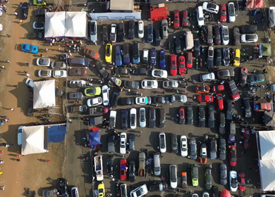 Aerial View of Drift Event at Aamby Valley Air Strip, Lonavala, Maharashtra