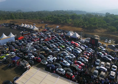 07th December 2025 : Aerial View of Drift Event at Aamby Valley Air Strip, Lonavala, Maharashtra