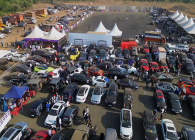 07th December 2025 : Aerial View of Drift Event at Aamby Valley Air Strip, Lonavala, Maharashtra