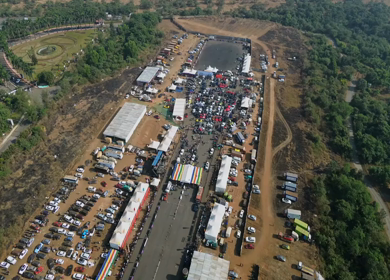 Aerial View of Drift Event at Aamby Valley Air Strip, Lonavala, Maharashtra