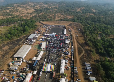 Aerial View of Drift Event at Aamby Valley Air Strip, Lonavala, Maharashtra