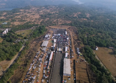 Aerial View of Drift Event at Aamby Valley Air Strip, Lonavala, Maharashtra