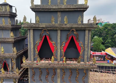 28th September 2025 : Aerial View of Durga Puja Pandal Festival in Kolkata