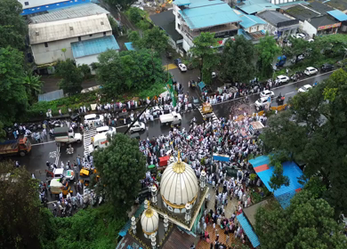 Aerial View of Eid Milad-un-Nabi Procession in Khopoli, Maharashtra