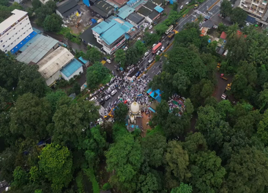 Aerial View of Eid Milad-un-Nabi Procession in Khopoli, Maharashtra