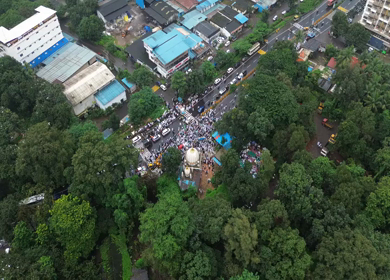 Aerial View of Eid Milad-un-Nabi Procession in Khopoli, Maharashtra